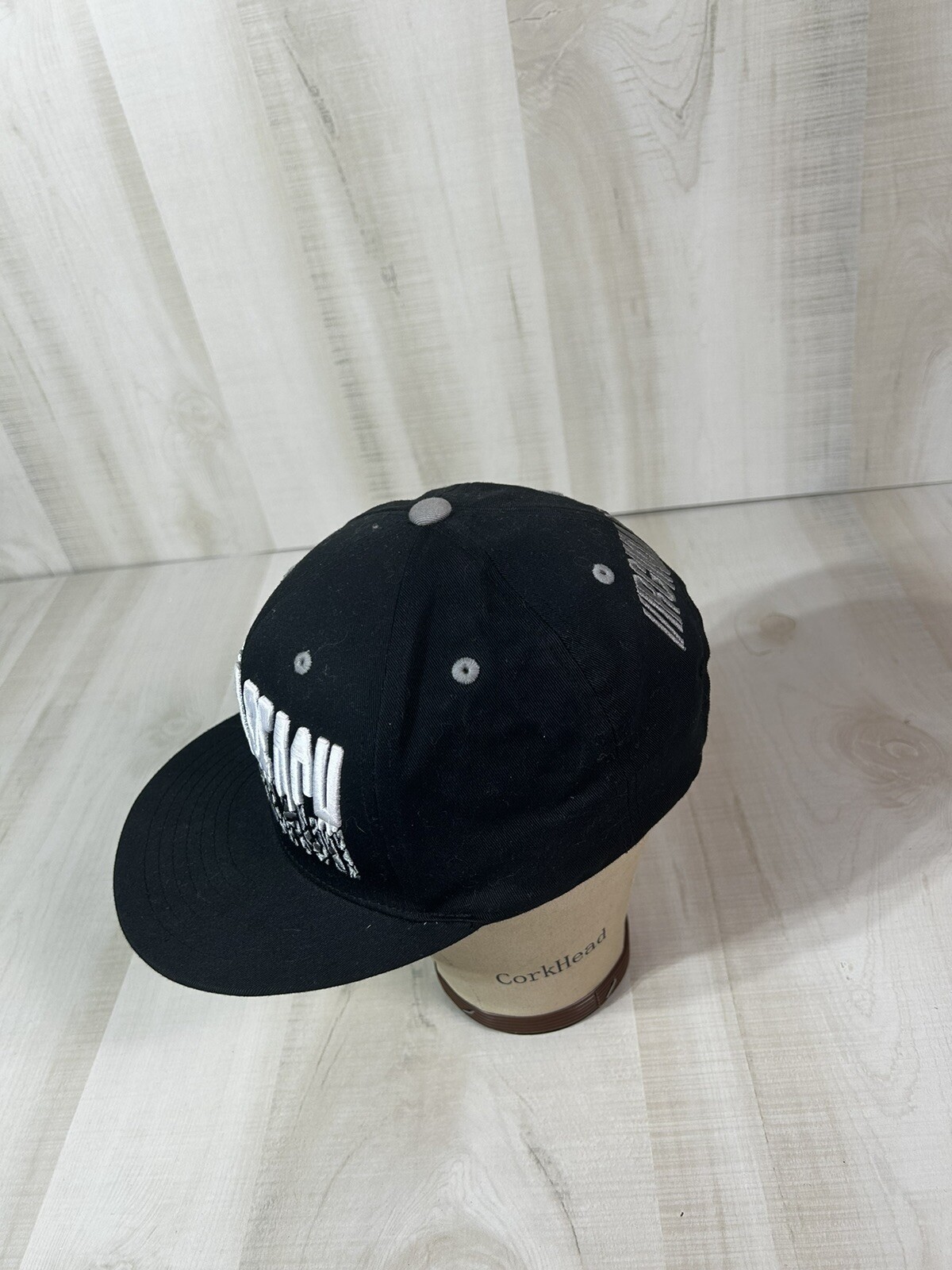 kbethos snapback virginia beach hat Black Grey Leather Brim