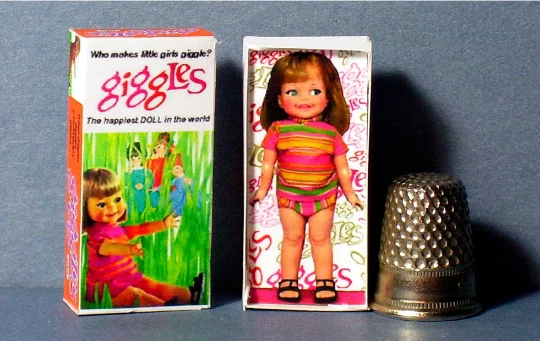 Dollhouse Miniature 1 12 Giggles Doll Box 1960s dollhouse girl