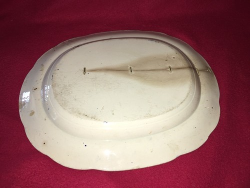 LNRT1 Staffordshire dunkelblau Transferplatte orientalische Pagode Szene Holz 1825 - Bild 6 von 7