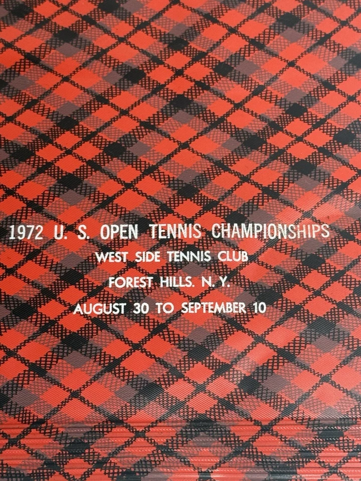 Calendario de tenis abierto de Estados Unidos 1972 de colección, memorandos, carpeta - West Side Tennis Club NY Foto 2 de 4