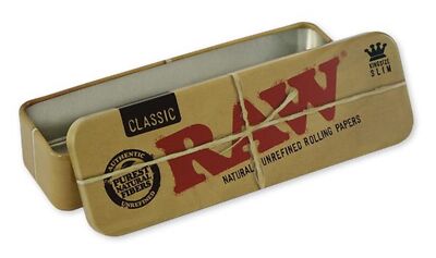 RAW-Paper Tin Metalldose Kingsize Etui für Blättchen Papers und Tips Dose Metall