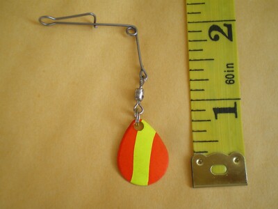 25 PCS. FISHING JIG SPINNER/LURE SPINNER W/COLORADO BLADE ORANGE/YELLOW #1