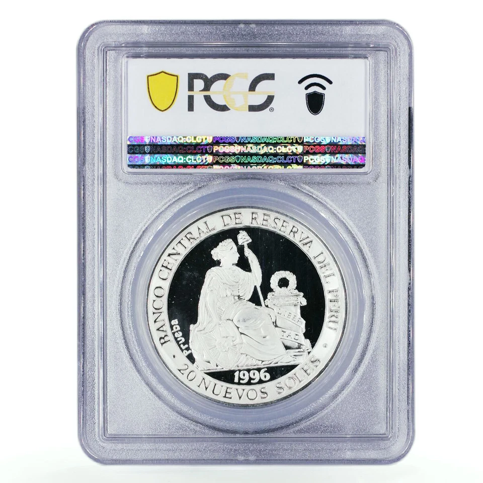 Peru 20 soles Berlin Olympic Games Torchrunner PR68 PCGS probe Ag coin 1996 - Image 2 of 2