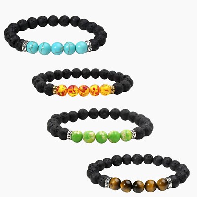 7 Chakra Armband Kristalle Heilsteine Perlen Edelstein Mala Reiki Angst