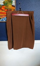 Jones New York 100 Silk Brown Knee Length Straight Pencil Skirt Sz 14 Large L
