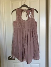 Abecrombie And Fitch Sleeveless Embroidered Lace Mini Dress Dusty Rose Size XS