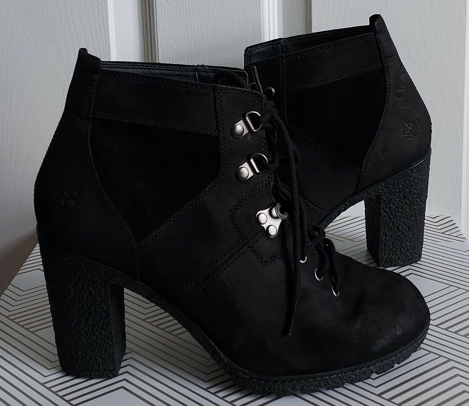 Timberland Glancy stivali da donna in pelle nera taglia 9 5