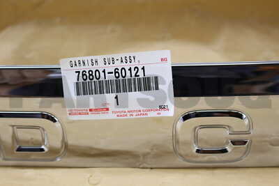 ワン 7680160121 Genuine Toyota GARNISH SUB-ASSY, BACK DOOR, OUTSIDE RH