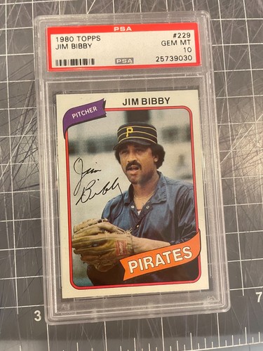 1980 TOPPS #229 JIM BIBBY PITTSBURGH PIRATES BASEBALL CARD PSA 10 MINT