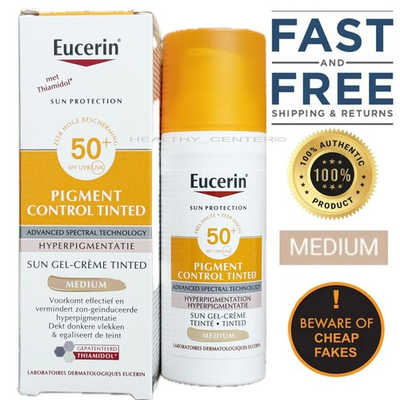 #ad Eucerin Sun Pigment Control Tinted Medium Gel Cream SPF50 50ml NIB $28.99