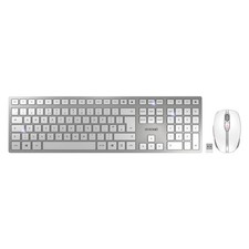 Cherry DW 9000 Wirlress Keyboard  Mouse Bundle with Euro Symbols Silver/White