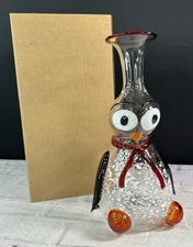 Massimo Lunardon Hand Blown Penguin Wine Decanter Italy Neiman Marcus