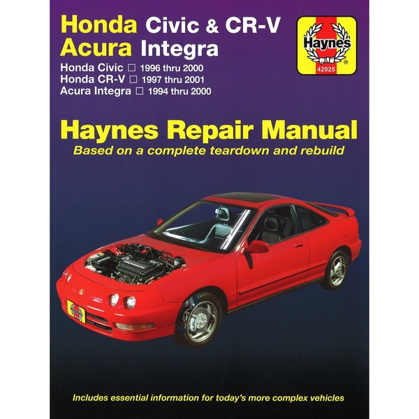 Honda Civic CR-V Acura Integra 1994-2001 Workshop Manual Haynes-image