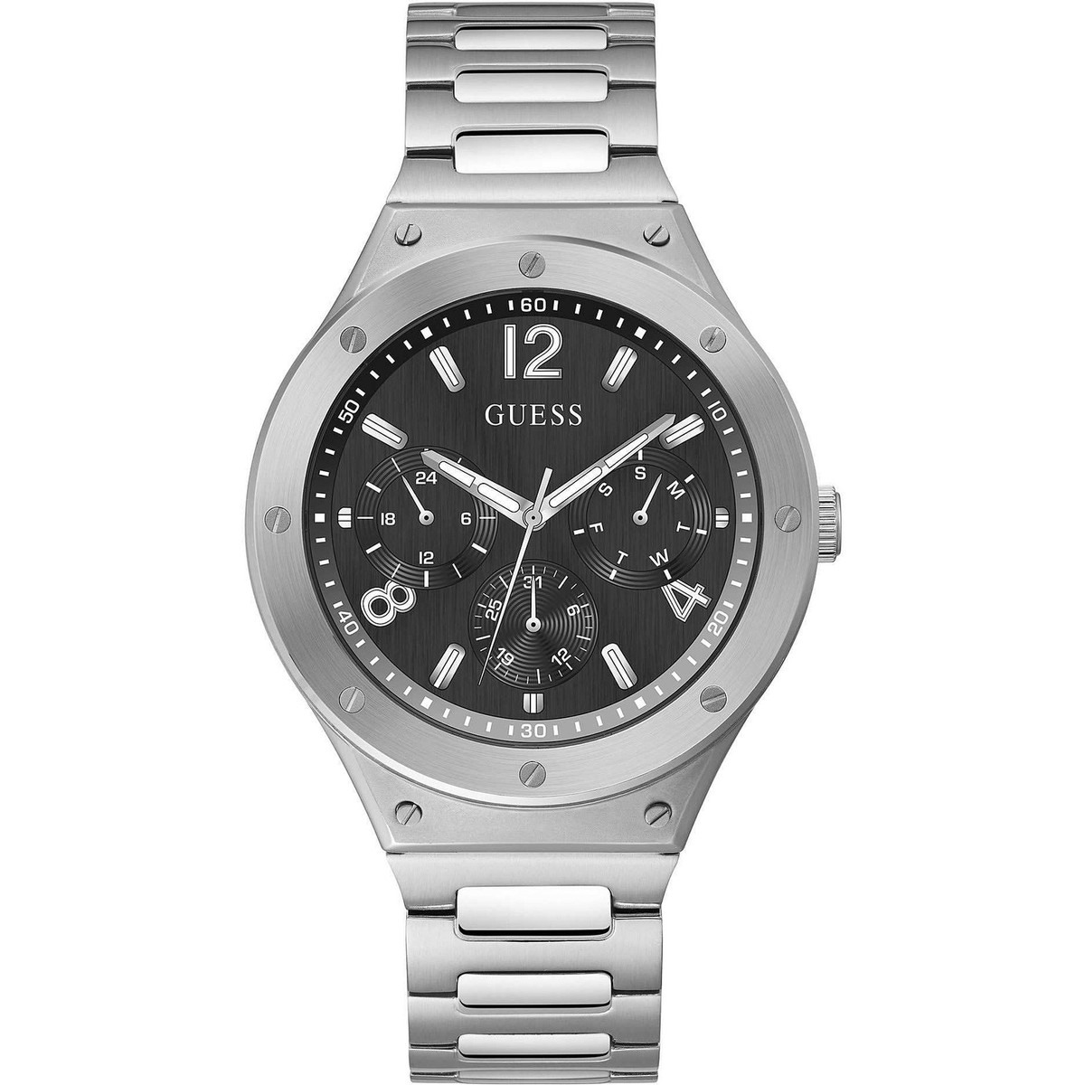 Unisex 40mm Guess Steel Multifunction Watch, I11542G1 Guess Silver Mens Multi Dial Watch GW0454G1 | Mercari main image 2