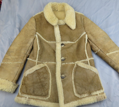 Vintage USA Tannery East Western Rancher Coat Shearling Leather Wool Medium