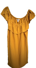 Women's Nine West Wear 2 Ways Mini Dress Golden Luxe XL NWT