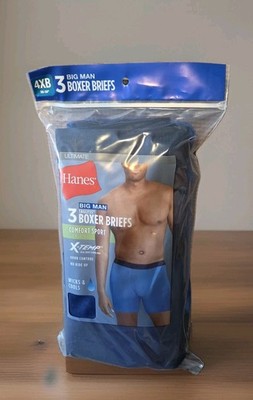 HANES Ultimate Size 4XB (3) Big Man Boxer Briefs Tagless Comfort Sport NIP New