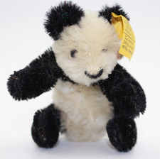Vtg Steiff 3" Mini Panda Bear 0250/11 Made in Germany Silver Ear Button Tag