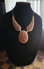 Silver & Coral Necklace By Charles Johnson