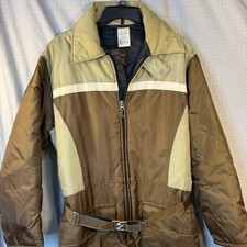 Vintage Walls Blizzard-Pruf Insulated Coveralls Med 38-40 Brown USA Hunting Work