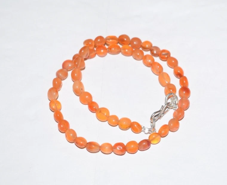 Naturale Avventurina Corniola Gemma 925 Argento Sterling 17 " Stringa Collana - Immagine 2 di 4