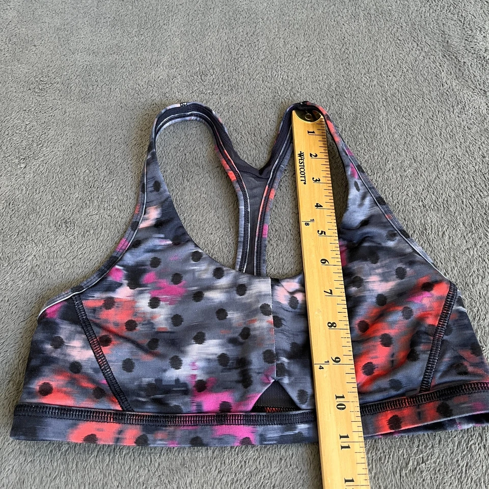 Sujetador deportivo Lululemon gris negro lunares atlético yoga espalda deportiva para mujer talla 6 Foto 4 de 4