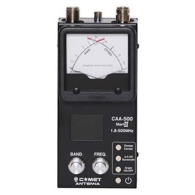 Comet CAA-500 MarkII Analog Antenna Analyzer 1,8-500MHz SWR Ohm Meter Connector