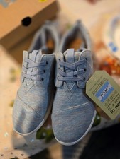 Toms Alaskan Blue Heather Jersey Lace up shoes size 6.5 women's NIB