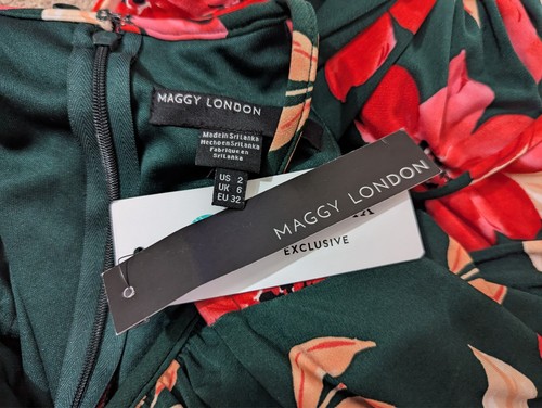 NWT MAGGY LONDON sz 2 Lottie floral Halter Cropped Jumpsuit slinky 0553 - Picture 7 of 7
