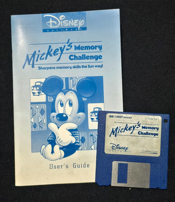 Vintage 1995 Disney Software - Mickey's Crossword Puzzle Maker and User Guide