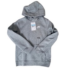 NEW Nike Sportswear Club Fleece Big Kids Hoodie Pullover Medium Heather Grey