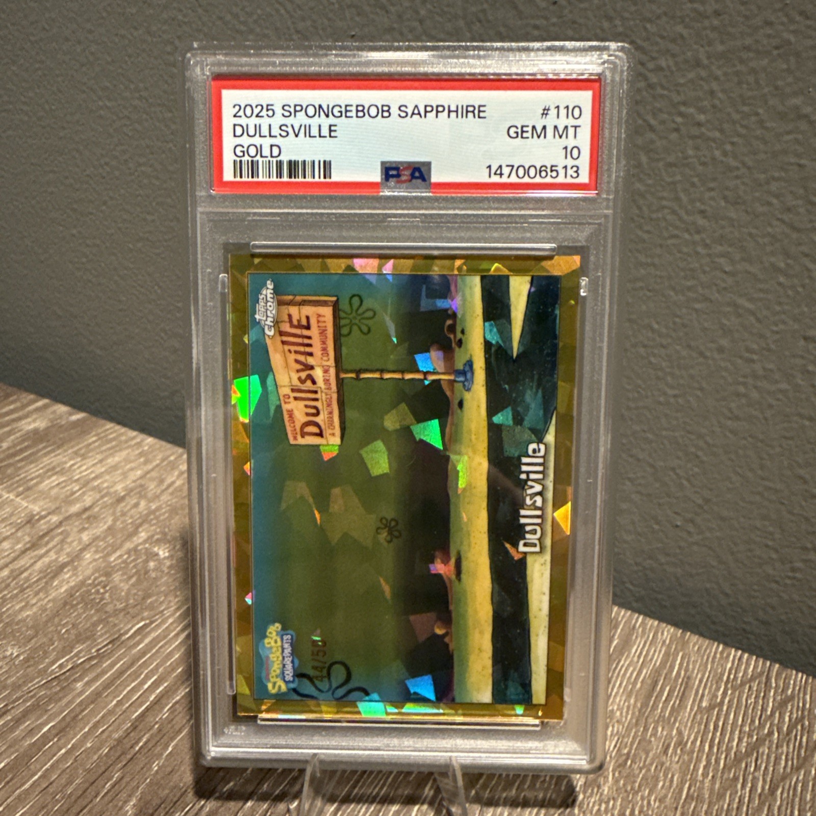 2025 Topps SpongeBob Sapphire #110 Dullsville Gold 44 /50 PSA Gem Mint 10 view 4
