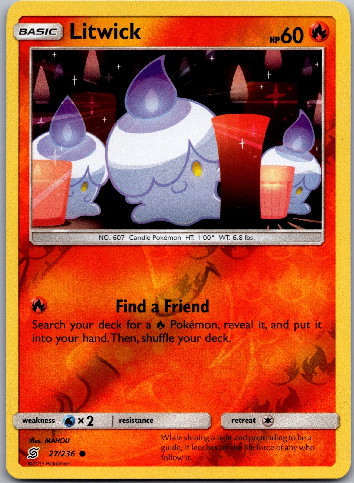 Litwick 27/236 Common Unified Minds Pokemon Reverse Holo