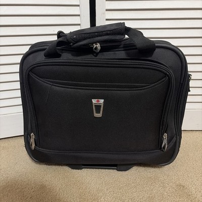 Delsey Rolling Laptop Bag Carry On Travel Briefcase Wheeled Business Case Black