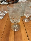 SOLD INDIVIDUALLY-8-Vintage Anchor Hocking Wexford  Diamond Cut Stem Foot 4 oz