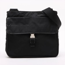 Prada Tessuto Nylon & Leather Shoulder bag Black