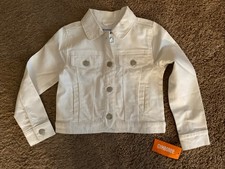 NEW-Girls Size Small 5/6 Gymboree White Denim Jacket
