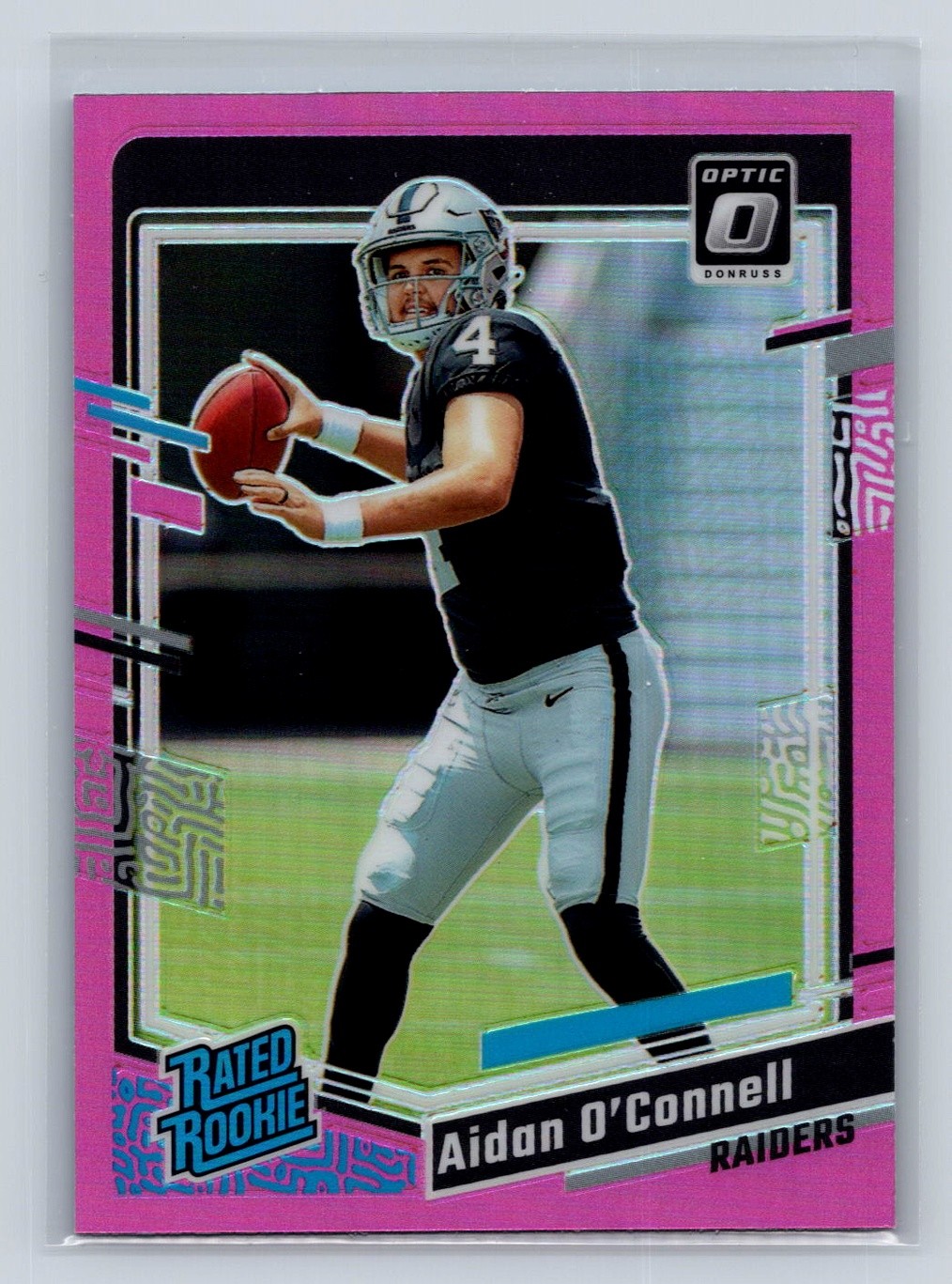 2023 Donruss Optic #258 Aidan O'Connell Pink Prizm Rated Rookie RC Raiders