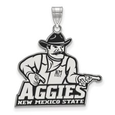 Sterling Silver LogoArt New Mexico State University Aggies Extra LG Pendant