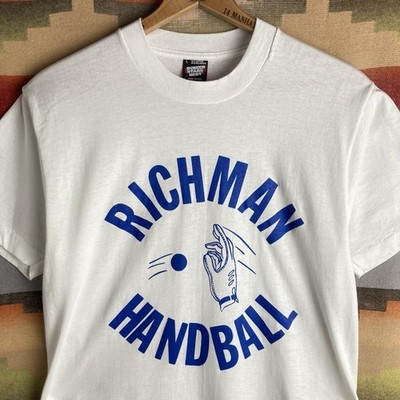 Vintage 90s Richman Handball White T-shirt | Size Mens Medium USA