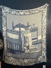 Praying Child Blue Woven Blanket