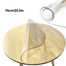 Image of Round Tablecover Waterproof PVC 2.0mm Thick Clear Protector for Table Desk Pad