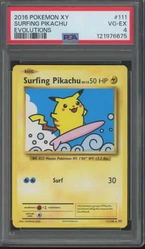 2016 Pokemon XY Evolutions #111 Surfing Pikachu PSA 4