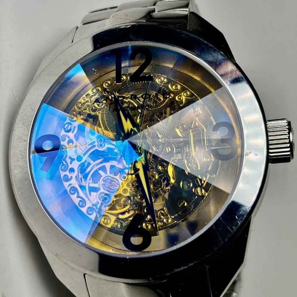 Raro Reloj Automático Android Prisma Cristal Esqueleto AD491 100M 2807 20 Joyas Foto 4 de 4