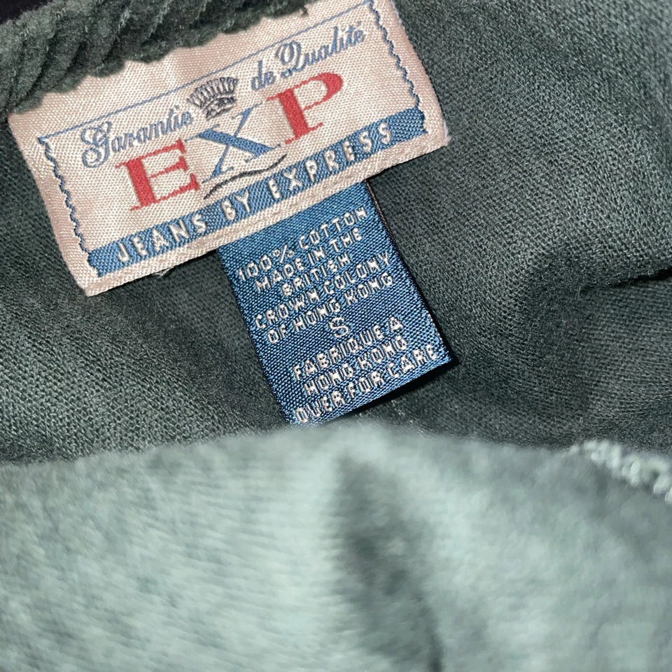 Vestido Jersey De Colección S EXP Jeans By Express Verde Pana Años 90 Talla Bolsillos Pequeños Foto 4 de 4