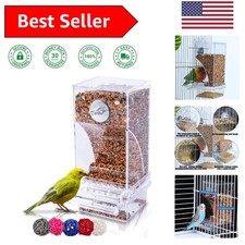 Durable Transparent Bird Seed Feeder for Lovebirds and Budgies - Compact Design