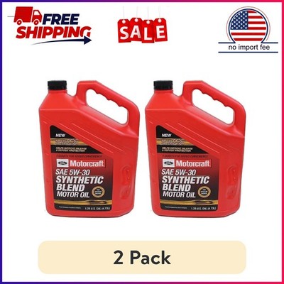 (2 pack) Motorcraft Synthetic Blend Motor Oil, 5W-30 - A premium-quality motor o