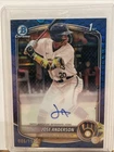 2025 Bowman Chrome Auto Jose Anderson Blue Reptilian Refractor /150 1st Prospect