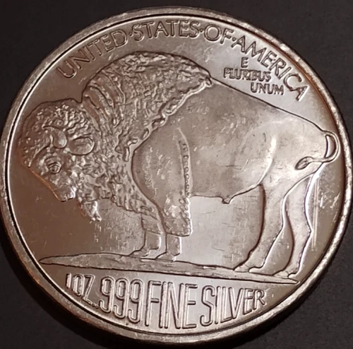 Buffalo Indian Head  1 troy oz. .999 Silver Round SilverTowne Mint T319