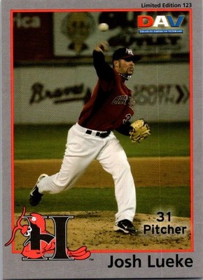 Josh Lueke 2010 DAV Minor / Independent / Summer Leagues #123 Hickory Crawdads